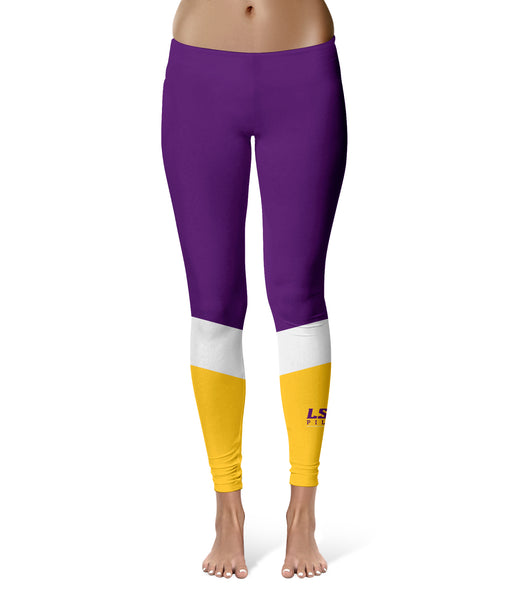 LSU Shreveport LSUS Pilots Vive La Fete Game Day Collegiate Ankle Color Block Women's Purple Gold Yoga Leggings - Vive La Fête - Online Apparel Store