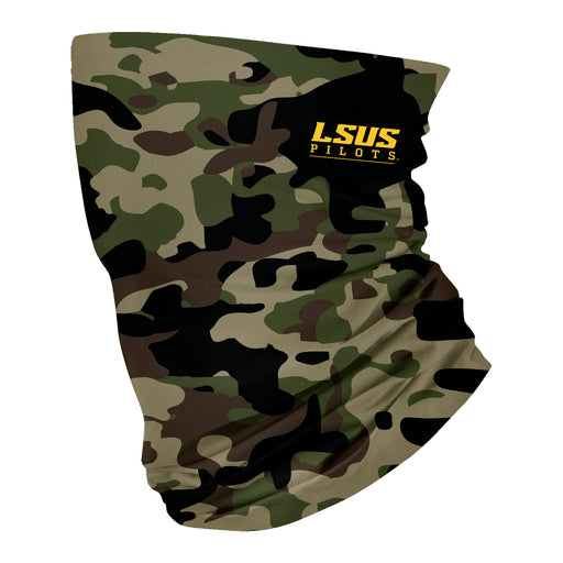 LSU Shreveport LSUS Pilots Vive La Fete Camo Collegiate Face Cover Soft Camouflage Four Way Stretch Neck Gaiter - Vive La Fête - Online Apparel Store