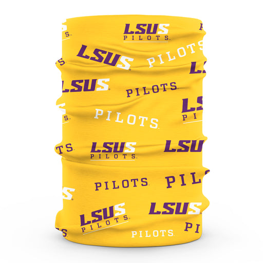 LSU Shreveport LSUS Pilots Vive La Fete All Over Logo Game Day  Collegiate Face Cover Soft 4-Way Stretch Neck Gaiter - Vive La Fête - Online Apparel Store