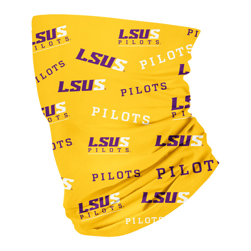 LSU Shreveport LSUS Pilots Vive La Fete All Over Logo Game Day  Collegiate Face Cover Soft 4-Way Stretch Neck Gaiter - Vive La Fête - Online Apparel Store