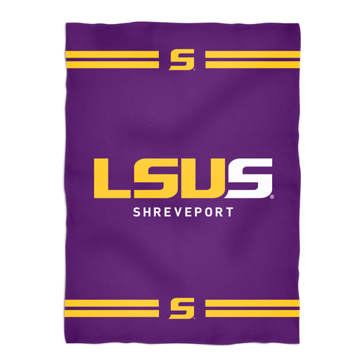 LSU Shreveport LSUS Pilots Vive La Fete Game Day Soft Premium Fleece Purple Throw Blanket 40" x 58” Logo and Stripes - Vive La Fête - Online Apparel Store
