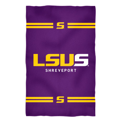 LSU Shreveport LSUS Pilots Vive La Fete Game Day Absorvent Premium Purple Beach Bath Towel 51 x 32" Logo and Stripes" - Vive La Fête - Online Apparel Store