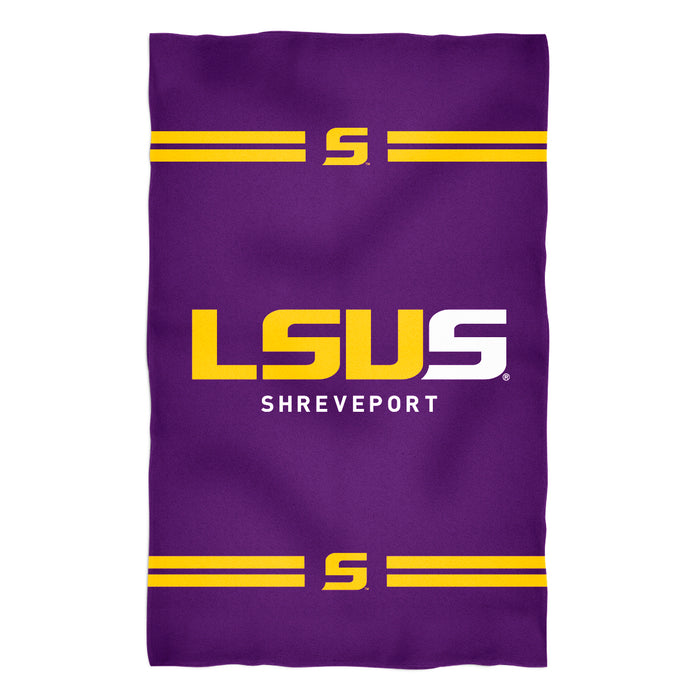 LSU Shreveport LSUS Pilots Vive La Fete Game Day Absorvent Premium Purple Beach Bath Towel 51 x 32" Logo and Stripes" - Vive La Fête - Online Apparel Store