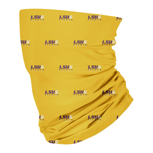 LSU Shreveport LSUS Pilots All Over Logo Game Day Collegiate Face Cover Soft 4-Way Stretch Two Ply Neck Gaiter - Vive La Fête - Online Apparel Store