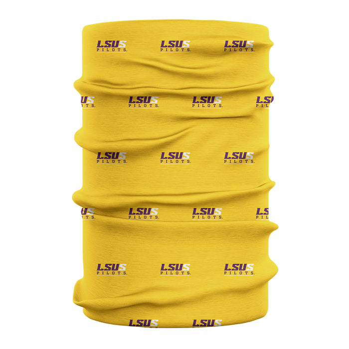 LSU Shreveport LSUS Pilots All Over Logo Game Day Collegiate Face Cover Soft 4-Way Stretch Two Ply Neck Gaiter - Vive La Fête - Online Apparel Store
