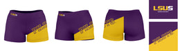 LSU Shreveport LSUS Pilots Vive La Fete Game Day Collegiate Leg Color Block Women Purple Gold Optimum Yoga Short - Vive La Fête - Online Apparel Store