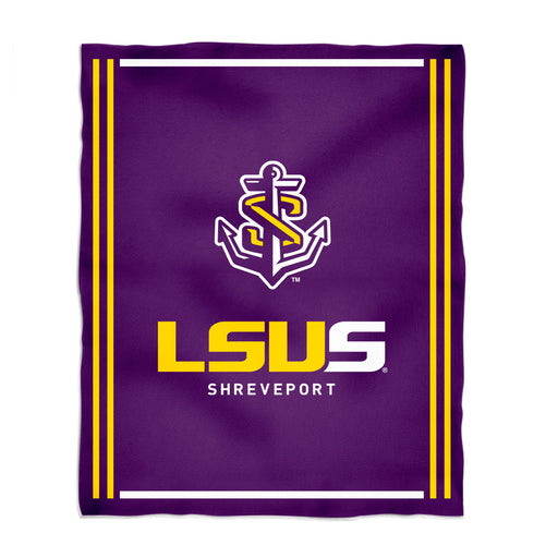 LSU Shreveport LSUS Pilots Vive La Fete Kids Game Day Purple Plush Soft Minky Blanket 36 x 48 Mascot