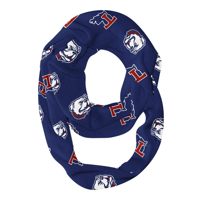 Louisiana Tech Bulldogs Vive La Fete Repeat Logo Game Day Collegiate Women Light Weight Ultra Soft Infinity Scarf