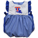 Louisiana Tech Bulldogs Embroidered Blue Gingham Girls Bubble