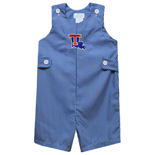 Louisiana Tech Bulldogs Embroidered Royal Gingham Boys Jon Jon