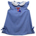 Louisiana Tech Bulldogs Embroidered Blue Gingham A Line Dress