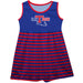 Louisiana Tech Bulldogs Vive La Fete Girls Game Day Sleeveless Tank Dress Solid Blue Logo Stripes on Skirt