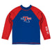 Louisiana Tech Bulldogs Vive La Fete Logo Blue Red Long Sleeve Raglan Rashguard