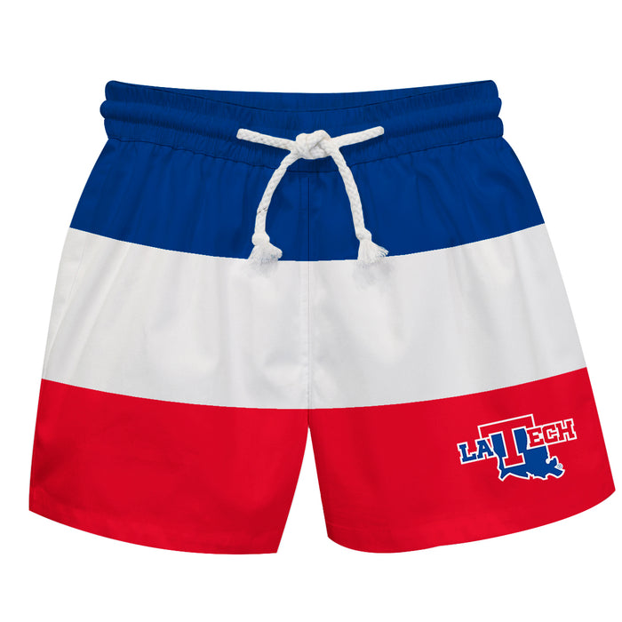 Louisiana Tech Bulldogs Vive La Fete Blue White Red Stripes Swimtrunks V1