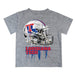 Louisiana Tech Bulldogs Original Dripping Football Helmet Gray T-Shirt by Vive La Fete