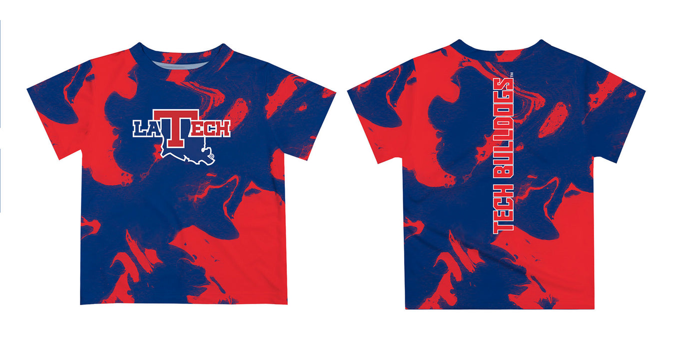 Louisiana Tech Bulldogs Vive La Fete Marble Boys Game Day Blue Short Sleeve Tee - Vive La Fête - Online Apparel Store