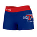 Louisiana Tech Bulldogs Vive La Fete Logo on Thigh & Waistband Blue Red Women Yoga Booty Workout Shorts 3.75 Inseam