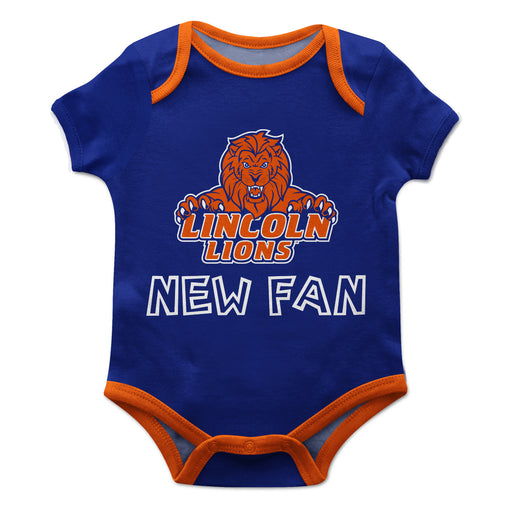 Lincoln Lions LU Vive La Fete Infant Game Day Blue Short Sleeve Onesie New Fan Logo and Mascot Bodysuit