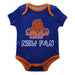 Lincoln Lions LU Vive La Fete Infant Game Day Blue Short Sleeve Onesie New Fan Logo and Mascot Bodysuit