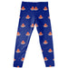 Lincoln University Lions LU Vive La Fete Girls Game Day All Over Logo Elastic Waist Classic Play Blue Leggings Tights