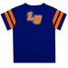 Lincoln Lions LU Vive La Fete Boys Game Day Blue Short Sleeve Tee with Stripes on Sleeves - Vive La Fête - Online Apparel Store