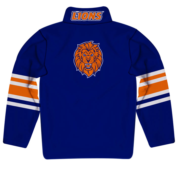 Lincoln University Lions LU Vive La Fete Game Day Blue Quarter Zip Pullover Stripes on Sleeves - Vive La Fête - Online Apparel Store