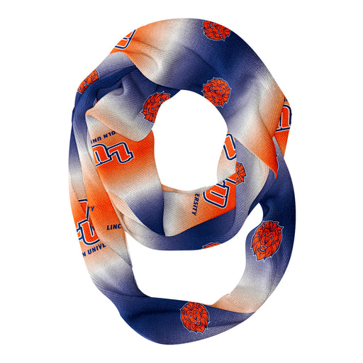 Lincoln Lions LU Vive La Fete All Over Logo Game Day Collegiate Women Ultra Soft Knit Infinity Scarf