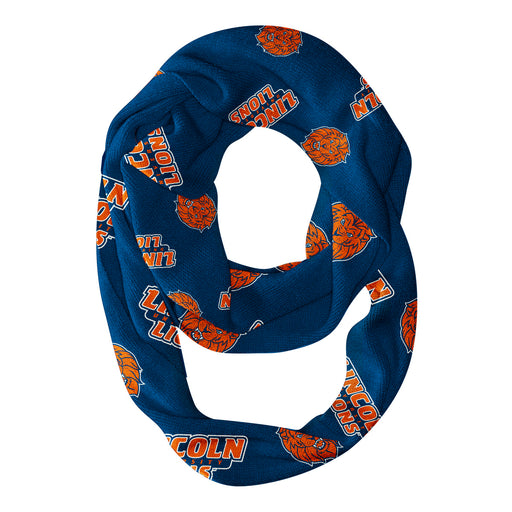 Lincoln Lions LU Vive La Fete Repeat Logo Game Day Collegiate Women Light Weight Ultra Soft Infinity Scarf