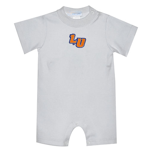 Lincoln University Lions LU Embroidered White Knit Short Sleeve Boys Romper