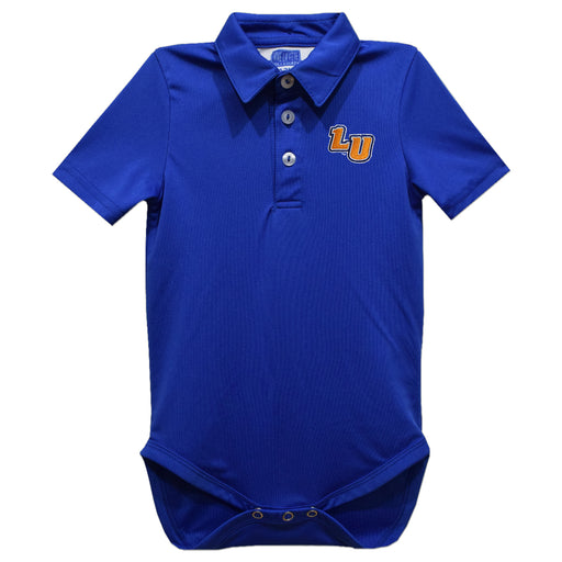 Lincoln University Lions LU Embroidered Royal Solid Knit Polo Onesie