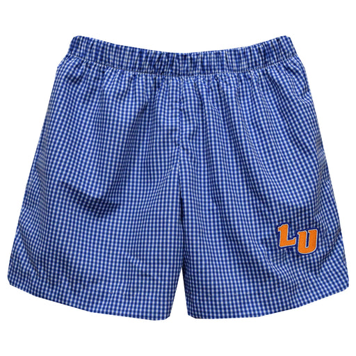 Lincoln University Lions LU Embroidered Royal Gingham Pull On Short