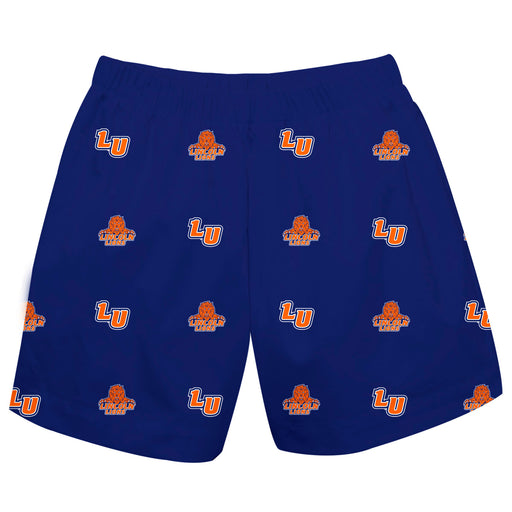 Lincoln Lions Vive La Fete Boys Game Day All Over Logo Elastic Waist Classic Play Blue Pull On Short