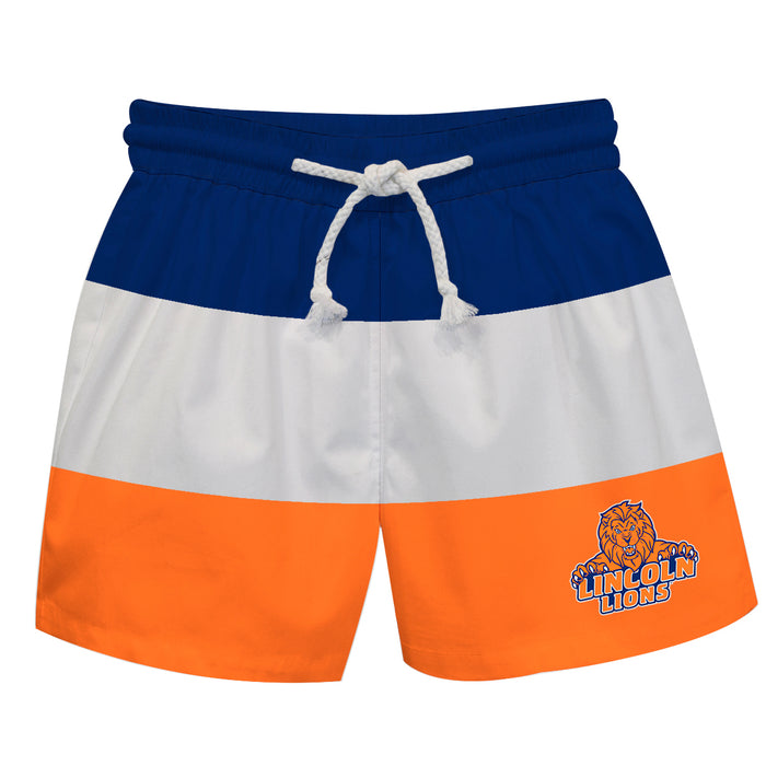 Lincoln Lions LU Vive La Fete Blue White Orange Stripes Swimtrunks V1