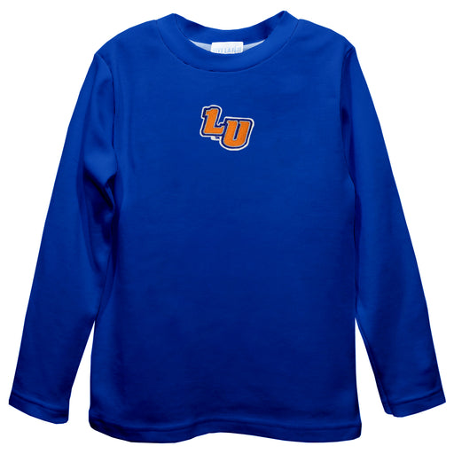 Lincoln University Lions LU Embroidered Royal Long Sleeve Boys Tee Shirt