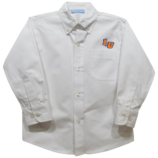 Lincoln University Lions LU Embroidered White Long Sleeve Button Down Shirt