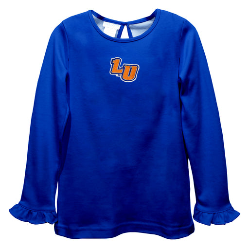 Lincoln University Lions LU Embroidered Royal Knit Long Sleeve Girls Blouse