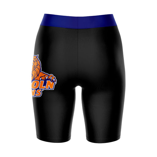 Lincoln Lions LU Vive La Fete Game Day Logo on Thigh and Waistband Black and Blue Women Bike Short 9 Inseam - Vive La Fête - Online Apparel Store