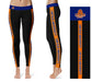 Lincoln University Lions LU Vive La Fete Game Day Collegiate Orange Stripes Women Black Yoga Leggings 2 Waist Tights - Vive La Fête - Online Apparel Store
