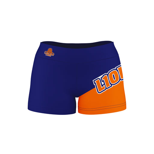 Lincoln University Lions LU Vive La Fete Game Day Collegiate Leg Color Block Women Blue Orange Optimum Yoga Short