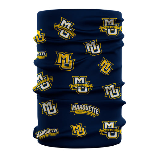 Marquette University Golden Eagles Neck Gaiter Navy All Over Logo - Vive La Fête - Online Apparel Store