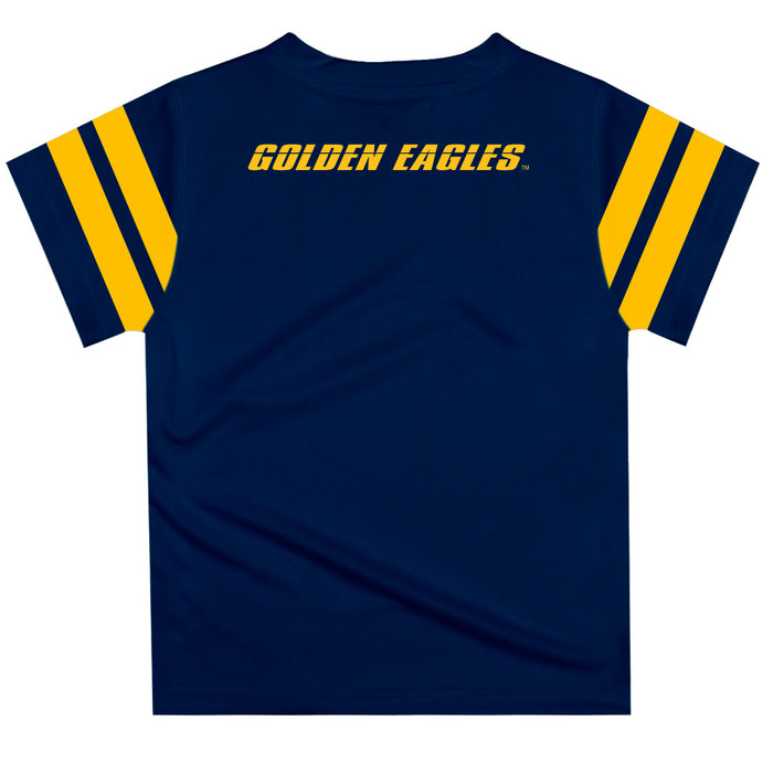 Marquette Golden Eagles Vive La Fete Boys Game Day Navy Short Sleeve Tee with Stripes on Sleeves - Vive La Fête - Online Apparel Store