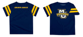 Marquette Golden Eagles Vive La Fete Boys Game Day Navy Short Sleeve Tee with Stripes on Sleeves - Vive La Fête - Online Apparel Store