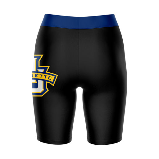 Marquette Golden Eagles Vive La Fete Game Day Logo on Thigh and Waistband Black and Navy Women Bike Short 9 Inseam" - Vive La Fête - Online Apparel Store
