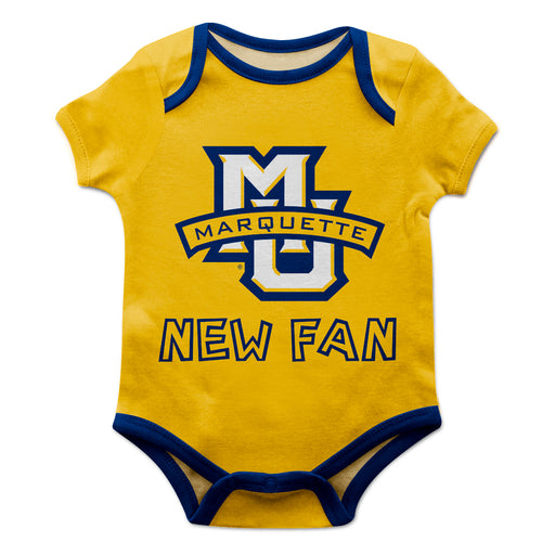 Marquette Golden Eagles Vive La Fete Infant Game Day Gold Short Sleeve Onesie New Fan Logo and Mascot Bodysuit