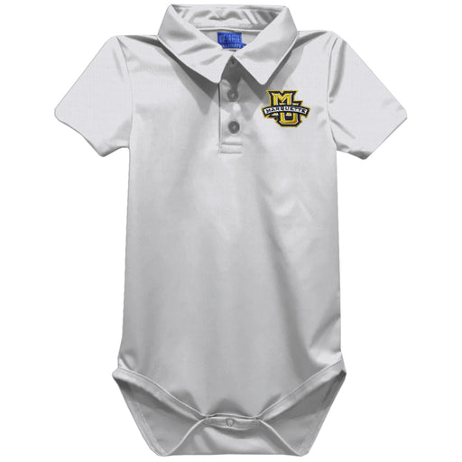 Marquette Golden Eagles Embroidered White Solid Knit Polo Onesie