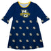 Marquette Golden Eagles Vive La Fete Girls Game Day 3/4 Sleeve Solid Navy All Over Logo on Skirt