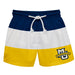 Marquette Golden Eagles Vive La Fete Navy White Gold Stripes Swimtrunks V1