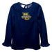 Marquette Golden Eagles Embroidered Navy Knit Long Sleeve Girls Blouse