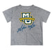 Marquette Golden Eagles Vive La Fete Script V1 Heather Gray Short Sleeve Tee Shirt