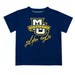 Marquette Golden Eagles Vive La Fete Script V1 Navy Short Sleeve Tee Shirt